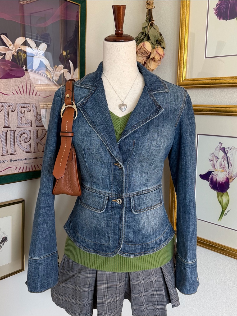 Y2K Rave Fitted Denim Jacket Size Small